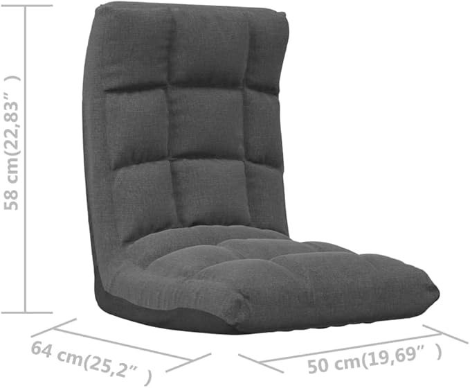 Folding Floor Chair Folding Gaming Sofa Chair Floor Sofa Lazy Sofa Lounge for Playing Reading Meditating Room Recliner Dark Gray Fabric -40
