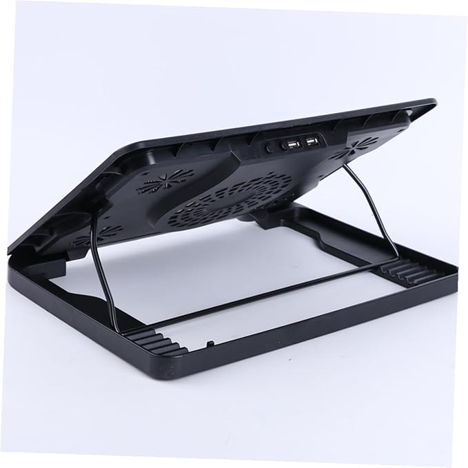 USB Laptop Cooling Pad with 5 Fans Adjustable Cooler Stand Base Anti-Skid Laptop Cooling Device for Gaming and Office Use Black