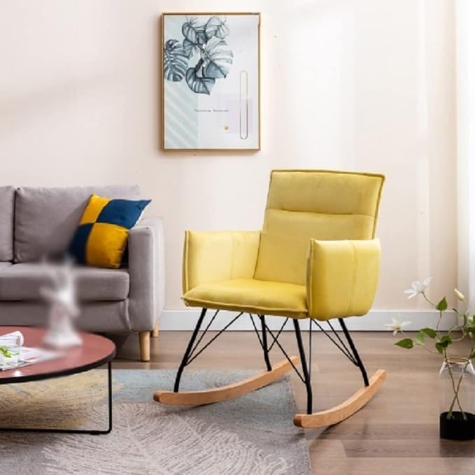Office Chair Gaming Chair Computer Chair Relax Rocking Chair Velvet Upholstered Rocker Chair Lounge Chair Cushion for Living Room