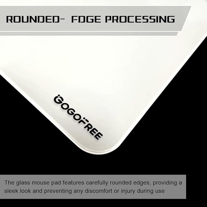Glass Gaming Mouse Pad Professional Esport Tempered Glass Mouse Pad Ultra-Smooth Micro-Etched Surface for Top Speed and ControlHard Mousepad White (15.7'' x 11.8'')
