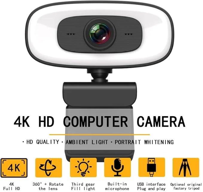 High Definition 4K Network Camera with Microphone Interface Suitable for on-site Video Conference Laptops