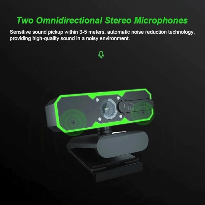 1080P Webcam Microphone Fill Light Rotatable Cameras for Live Video Conference Work for PC Camera