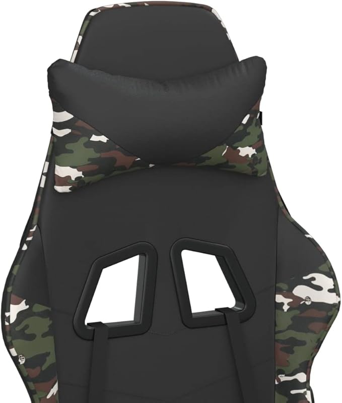 Massage Gaming Chair with FootrestFaux Leather Computer Game ChairMassage Office ChairErgonomic Desk Chair PC Gaming Chair for Adults Teens(Black&ampCamouflage) -AA