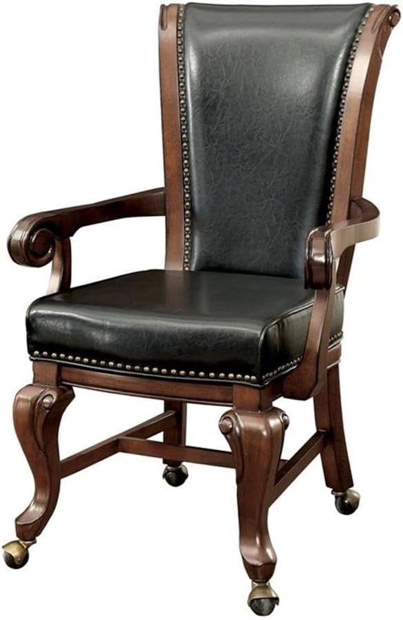 Furniture of America Enschede Faux Leather Gaming Chair in Cherry (Set of 2)