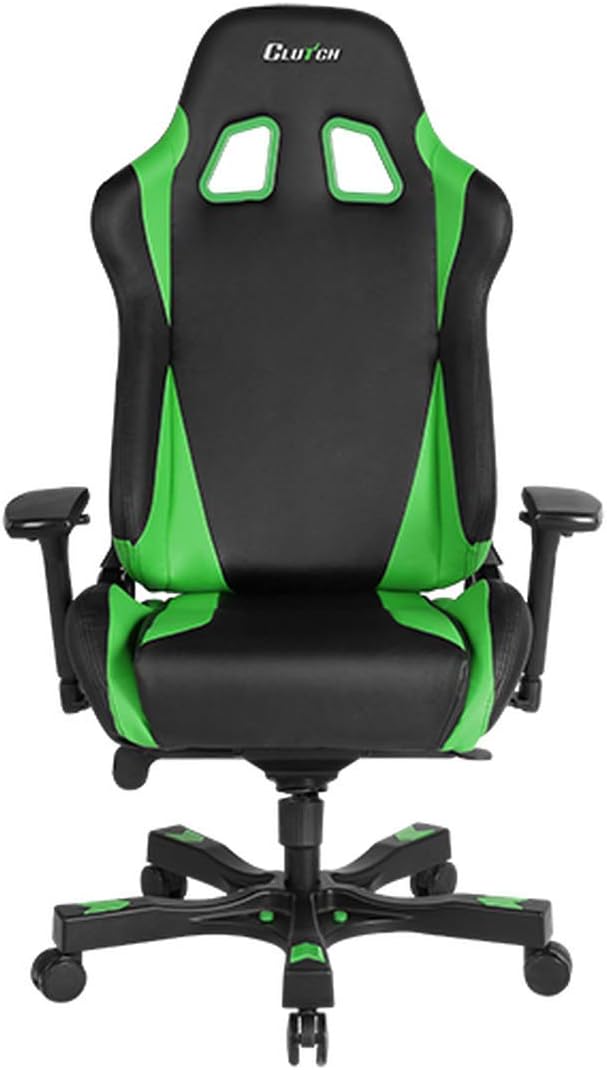 Clutch Chairz - Ergonomic Gaming Chair Video Game Chairs Office Chair High Chair and Lumbar Pillow for Computer Desk - Black/Green - Throttle Series