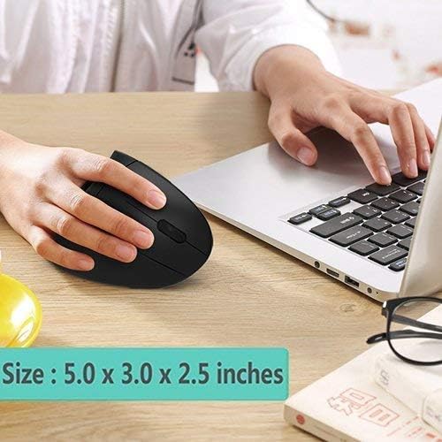 Wireless Ergonomic Mouse Jelly Comb Rechargeable 2.4G Bluetooth Vertical Mouse Switch to 3 Devices Optical Mice with 6 Buttons 3 Adjustable DPI Levels for Laptop PC MacBook Notebook