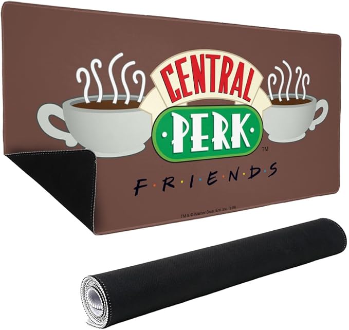 Friends Central Perk Logo Large Gaming Mouse Pad Desk Mat with Stitched Edges Non-Slip Base for Gamer Home and Office 31.5 x 15.7
