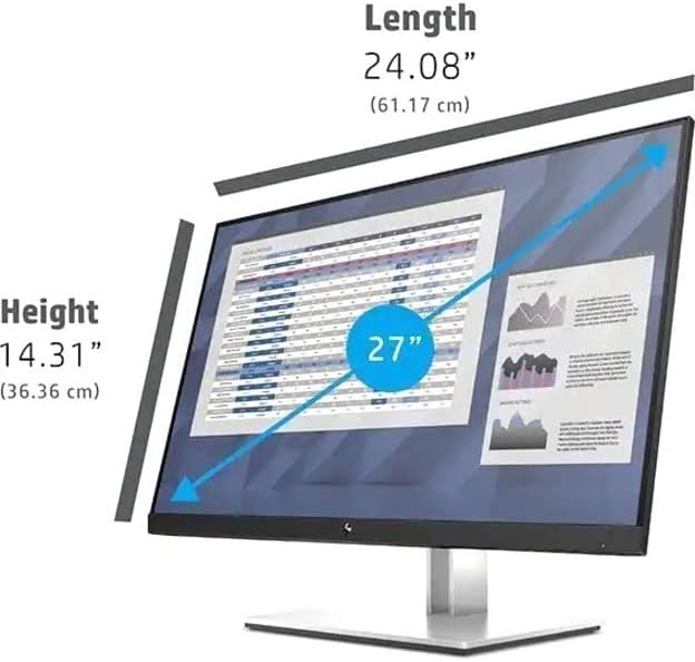 HP EliteDisplay E27 G4 27 Inch IPS LED Backlit Monitor FHD 1920 x 1080 Blue Light Filter HDMI VGA DisplayPort Black