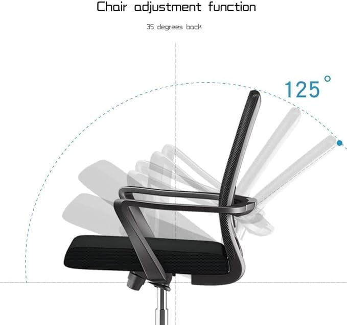 Office Chair Computer Desk and Chair Ergonomic Office Chair High Back Mesh Gaming Chair Lifting Swivel Chair Work Chair Game Chair Chair (Color : Black) Needed