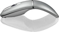Bluetooth Arc Mouse Wireless Silent Travel Mouse Rechargeable with BT &amp 2.4G Dual Mode 1000/1600/2400 DPI Slim Rotatable Portable Mobile Mice USB Optical Computer Mice for PC Laptop Tablet -Sil