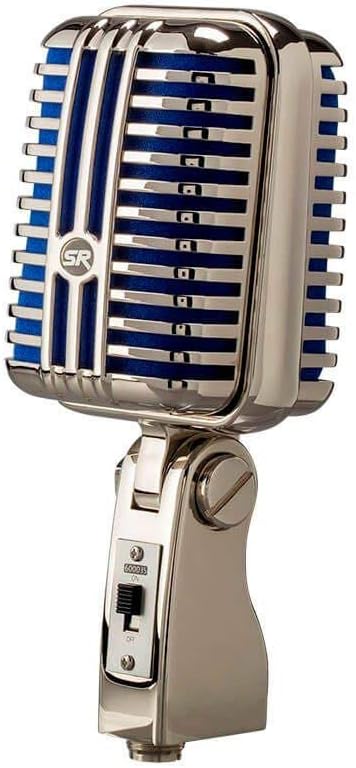 Monoprice Memphis Blue Classic Dynamic Microphone - Unidirectional Retro-Style with Pop-Free On/Off Switch and Protective Case - Stage Right Series