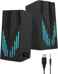 Computer Speakers for PC 3.5mm Plug with Microphone Port Wired Sound Box HiFi Stereo for Desktop Gaming