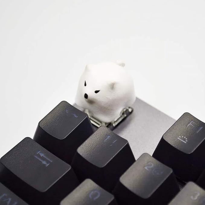 Husky Samoyed Alaska Design Colorful Resin Keycaps for Cherry Mx Switch Mechanical Gaming Keyboard Yellow White Brown Grey Color (Keycaps4)