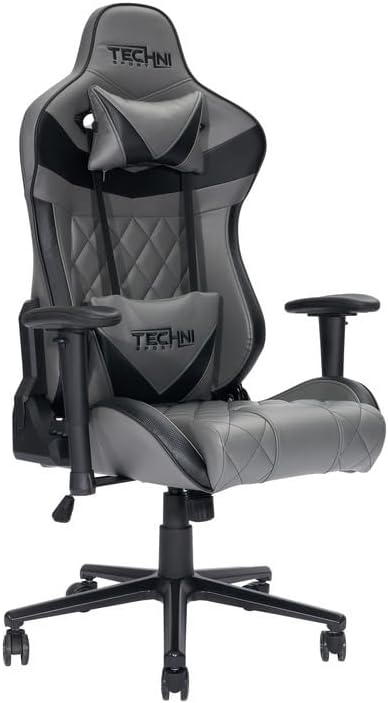 Maykoosh Gaming Chair XL Ergonomic - Adjustable Height Recline &amp Memory Foam - Grey