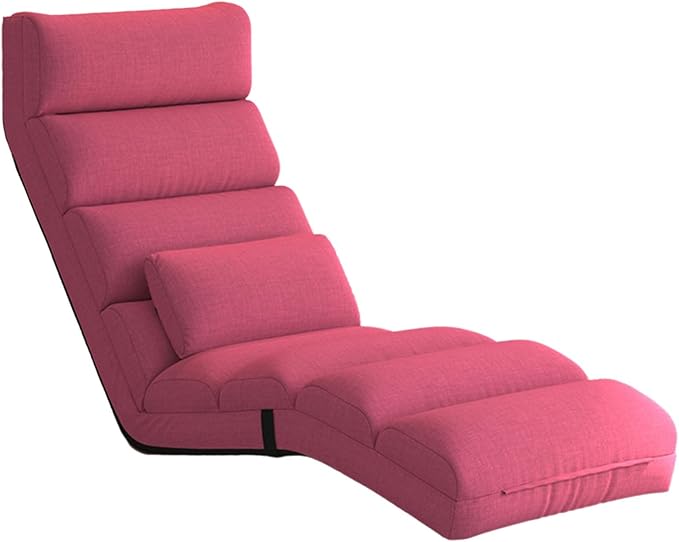 Floor Seating Adjustable Head Waist and Legs Foldable Floor Lazy Sofa with Pillow No Need to Assemble Gaming Chair Floor for Home Office Reading(Rose)
