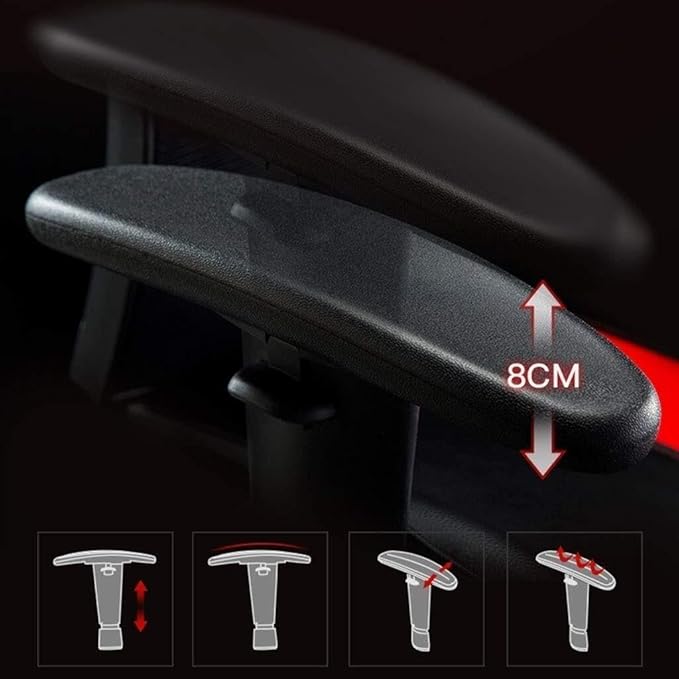 Ergonomic Gaming Office Chair PU Leather High Back Computer Chair with Lumbar Support &amp Headrest Red