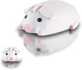 elec Space Cute Pig Design Wireless Mouse Dual Mode Bluetooth &amp USB Mouse Silent Operation Ergonomic Perfect for Laptops &amp PCs Ideal Gift for Animal Lovers and Family (White)