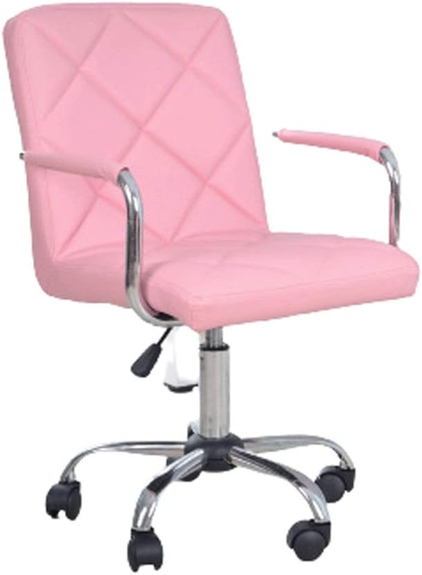 YYDS Chair Lovely Bedroom Gaming Chair Computer Office Chair with Steel Feet Ergonomic Home Rotatable Desk Chair for Live Broadcast Ergonomically (Size : Pink)