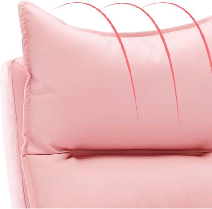 Mlaea Bedroom Hospital Club Chair Gaming Work Swivel Chair with Back Support Rolling Wheels Armrest Executive Swivel Chair 50 * 50 * 64-72CM(Size:AColor:Pink)