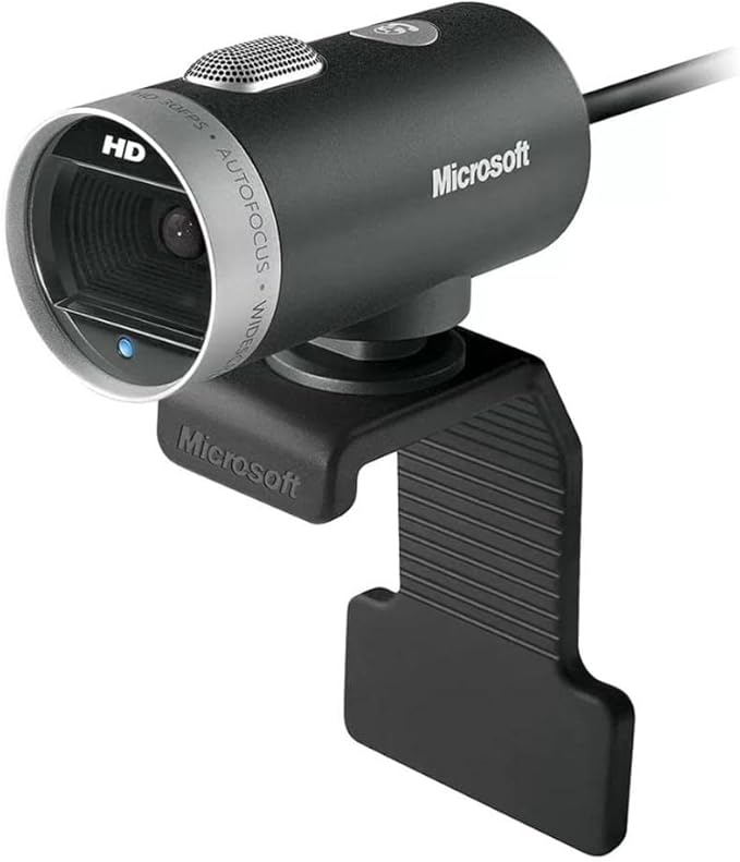 Microsoft LifeCam CinemaWebcam with built-in noise cancelling Microphone Light Correction USB Connectivity for video calling on Microsoft Teams/Zoom compatible with Windows 8/10/11/ Mac