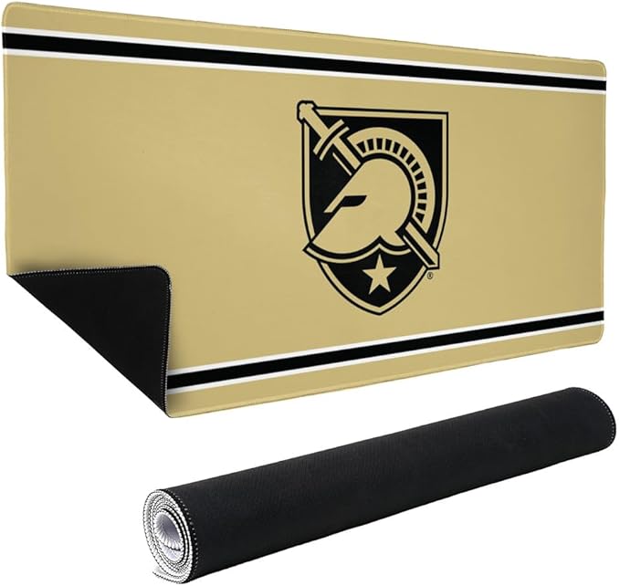 Army Black Knights Primary Logo Stripes Large Gaming Mouse Pad Desk Mat with Stitched Edges Non-Slip Base for Gamer Home and Office 31.5 x 15.7