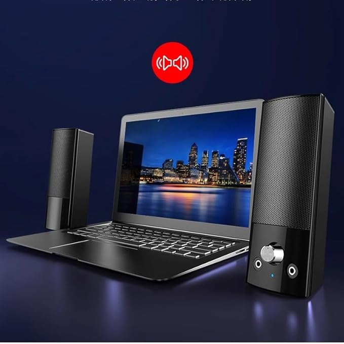 Multimedia Desktop Computer Speaker Home Laptop Wired Mini with Microphone Heavy Subwoofer
