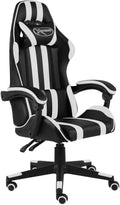 Gaming Chair with Footrest Black and Gray Faux Leather Gaming Chair with Ergonomic Design Adjustable Features - for Gamers and Office Use