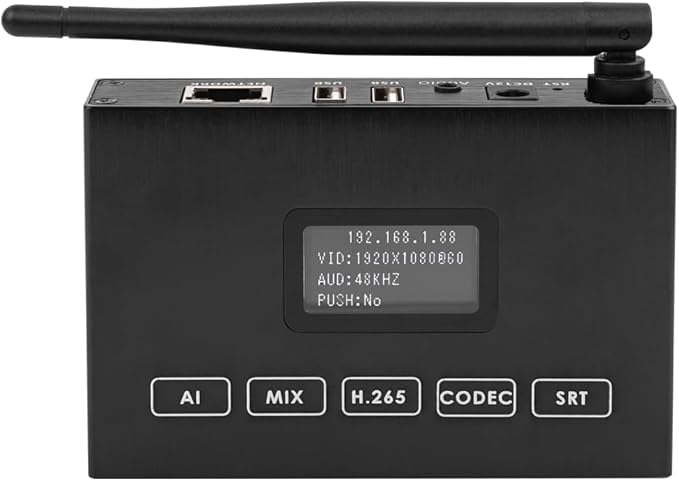 EXVIST H.265 1080P WiFi HDMI Video Encoder/Decoder w/Screen USB2.0 for 1080P Webcam Network Stream Video Decoder Compatible with ONV/HK Live Stream for YouTube Facebook Wowza Twitch