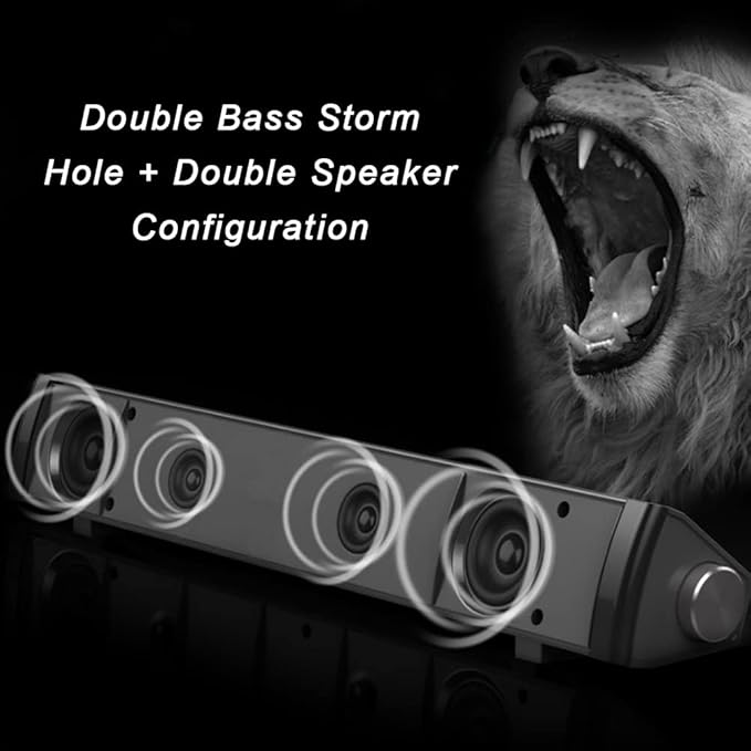 Desktop Computer Speaker 3.5mm Audio Jack 3D Stereo Sound Bass Speaker for Home Office