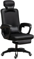GIZNXBA Computer Chair with Foot Rest Adjustable Height Gaming Chair for Adults Home Office Chair Ergonomic Desk Chair with Headrest High Back Swivel Task Chair Lumbar Support (Color : /Black)