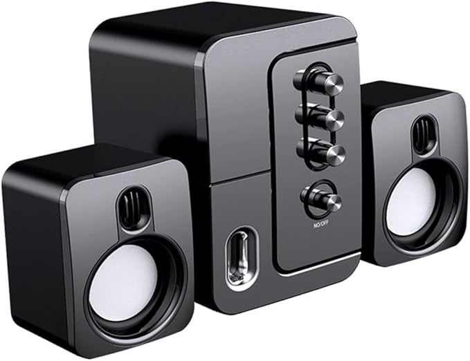 USB Laptop Computer Desktop Speaker with 3D Surround Sound and Deep Bass Portable USB-Powered Music Speaker for Home and Office Use Black