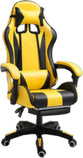 GIZNXBA Gaming Chair with Footrest Ergonomic Computer Chair Gaming Lumbar Support Backrest and Seat Height Adjustable Swivel Recliner Racing Office Chair Video Game Chair (Color : /Yellow)
