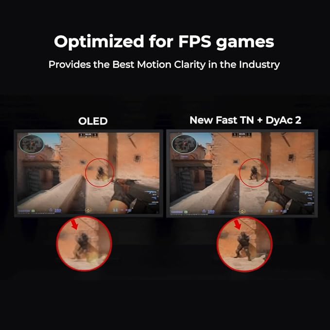 BenQ Zowie XL2586X+ 24.1 New Fast TN 600Hz Gaming Monitor DyAc 2 1080p Auto Game Mode by XL Setting to Share Height Adjustment Powered by Industrial-Grade Bearing Design S Switch Shielding Hood