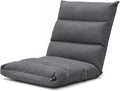 ELEFOCUS Adjustable Ergonomic Gaming Floor Chair - 5-Position Backrest Cotton Linen Lazy Sofa Lounger Recliner(Grey)