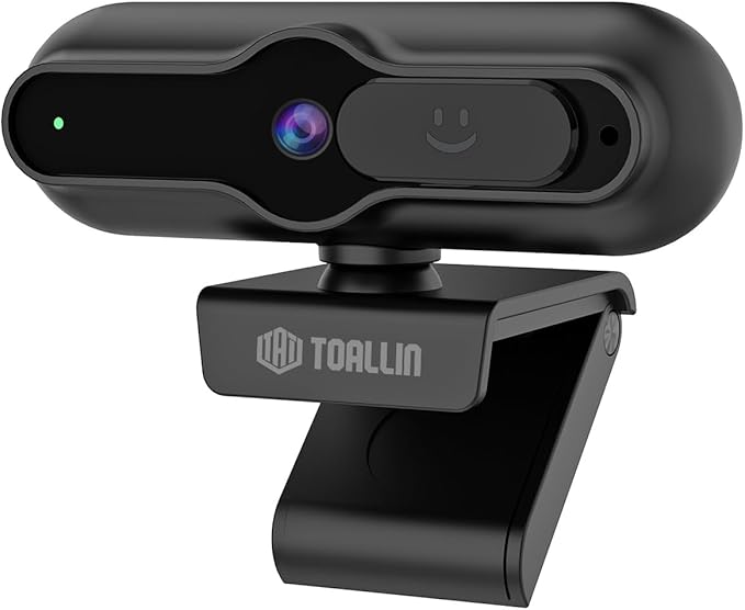 TOALLIN 4K Webcam for PC 1080P@60FPS PDAF Autofocus 1/2.5 Sensor &amp 12MP Built-in Mic and Sliding Privacy Cover USB Web Camera for Gaming Conferencing Streaming and Video Calls