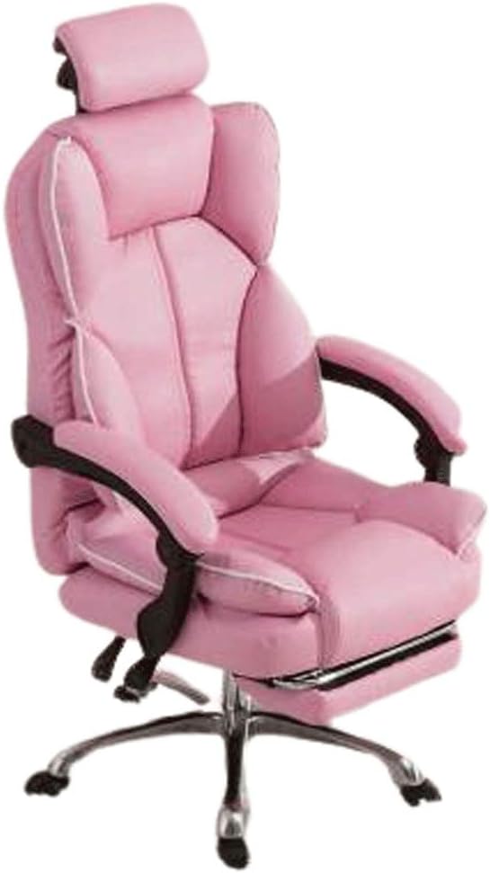 YYDS Chair Reclining Esports Chair Office Boss Chair Luxury Ergonomic Computer Gaming Chair Household Armchair with Footrest Ergonomically (Color : Pink Size : Aluminum Alloy feet)