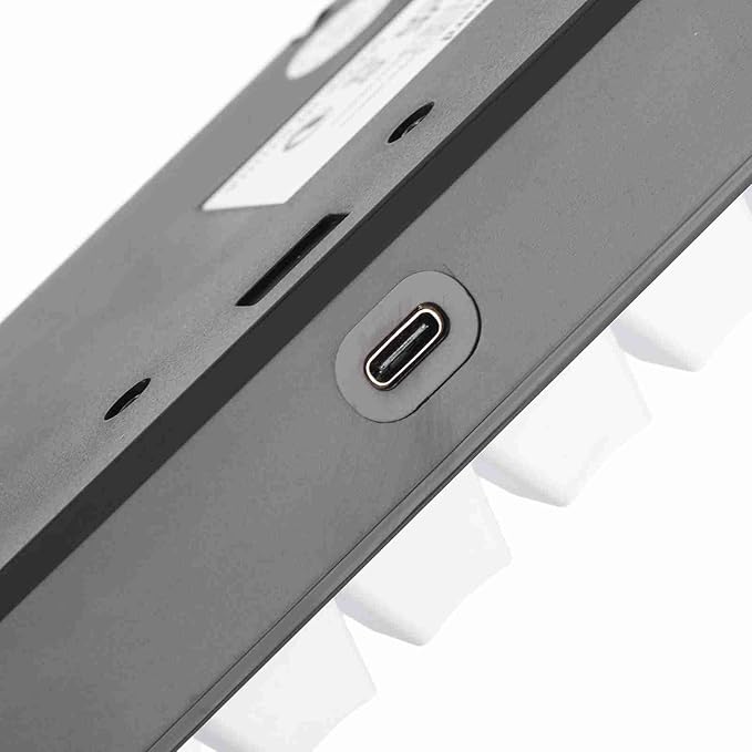 Brrnoo 61-Key Ergonomic Mechanical Gaming Keyboard with RGB LED Backlight Wired Keyboard for PC Office Use White