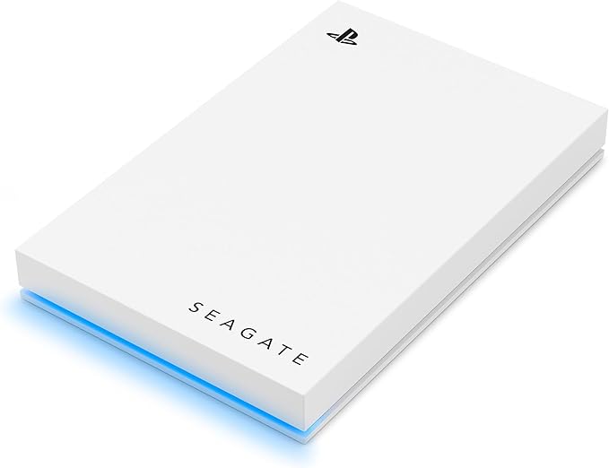 Seagate Game Drive PS4/PS5 5TB Portable External Hard Drive 2.5 Inch USB 3.0 White LED Blue Plug and Play Model No.: STLV5000200