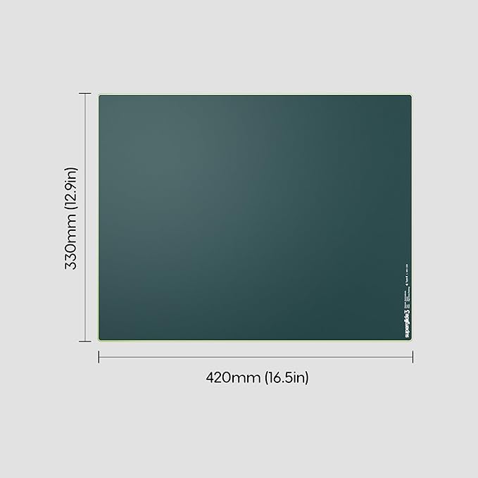 Pulsar Gaming Gears Superglide Pad v3 Type-S – Alumino-Silicate Glass Gaming Mouse Pad Soft R-Edge Anti-Slip Silicone Base 420mmx330mm (L Green)