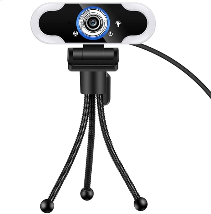 1080P Webcam Microphone PC Web Camera Drive-Free Cam Computer LED Fill Light