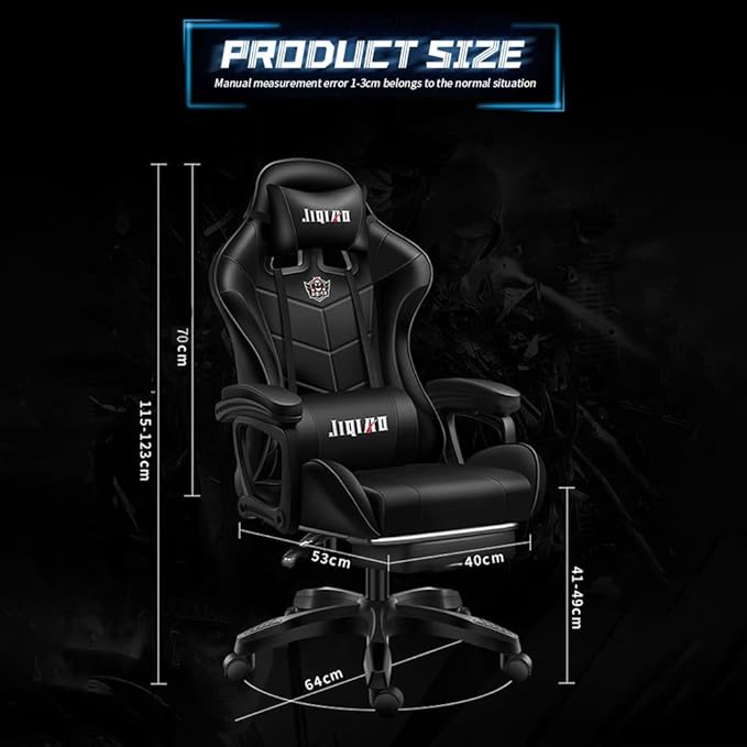Ultimate Gaming Chair with Recline Colorful LightsFootrest Massage Surround Sound Latex Cotton Cover Ergonomic Design - for Gamers Office Workers Students - Chair Gaming (Color