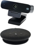 Boom Work from Home Kit | MINI 1080p Webcam (90° Wide Angle Advanced Focus Low Light USB Plug &amp Play) + Giro Speakerphone (360° Mic Full-Duplex HD Audio Bluetooth/USB) for Zoom/Teams