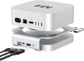 40Gbps USB4 Hub &amp Stand for Mac mini M4/M4 Pro All-Aluminum Docking Station with 40Gbps M.2 SSD (NVMe PCle) Enclosure 3*USB 2.0 3.5mm Audio USB4 Host | Mac mini M4 USB-4 Dock