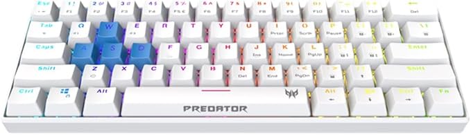 acer Predator Aethon 330 Gaming Keyboard|Space-Saving 61-Key Design|100% Anti-Ghosting with N-Key Rollover|Kailh Blue Switches|Personalized RGB Lighting | Dual Mode - Wired &amp Bluetooth (Pack of 1