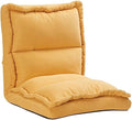 ELEFOCUS Adjustable Padded Gaming Chair with Back Support - Folding Lazy Sofa for Adults Comfortable Lounge Floor Chair(Yellow)