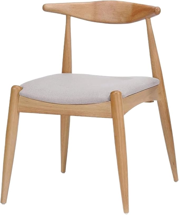 Adjustable Office Computer Chair with Armrest 1pcs Beige Modern Style Rubberwood Fabric Finish Solid Back Dining Chairs
