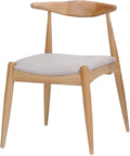 Adjustable Office Computer Chair with Armrest 1pcs Beige Modern Style Rubberwood Fabric Finish Solid Back Dining Chairs