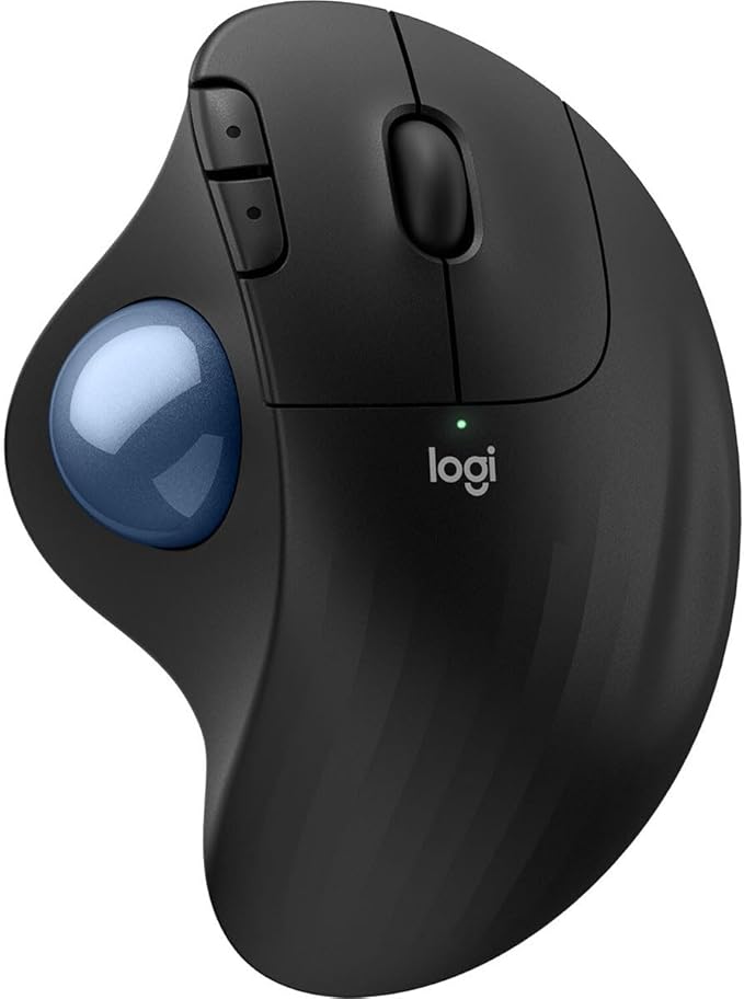 Logitech Ergo M575S Wireless Ergonomic Trackball Mouse Black/Blue (910-007026)