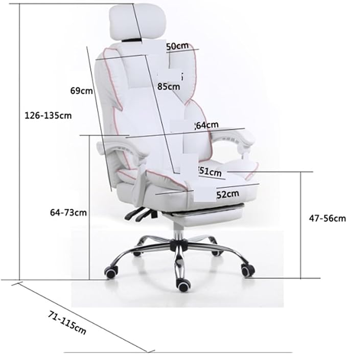 Computer Chair Office Chair Swivel Gaming Chair Computer Chair with Game Chairs Leather Seat for Office Chair Furniture Chair (Color : Grey)