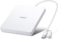 External CD DVD Drive USB 3.0 Type-C Burner Writer +/-RW Optical Drive Slim CD ROM Reader for Laptop Desktop PC Compatible with Windows 11/10/8/7 Mac OS Linux (USB 3.0 &amp Type-C Slim)
